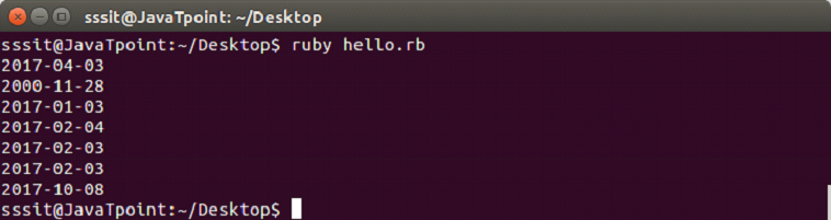 Ruby Date And Time Javatpoint