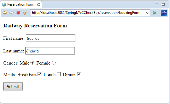 Spring MVC Form Checkbox