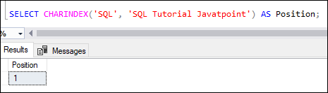 SQL Server CHARINDEX() Function