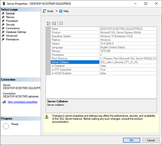 SQL Server Collation Javatpoint