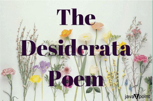 Desiderata -poem-summary