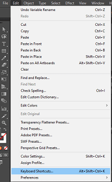 adobe illustrator keyboard shortcuts definition