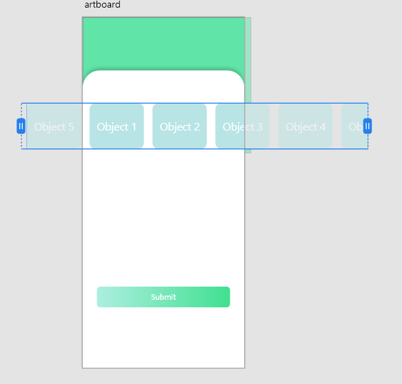 How to include a GROUP in the horizontal scrolling of a REPEATING