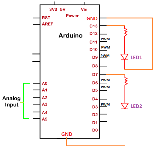 Arduino Blinking Two LED