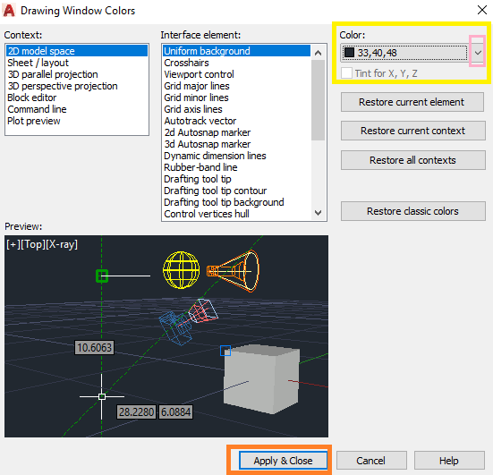 AutoCAD Arka Plan Rengi