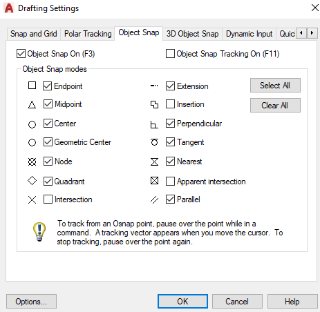 AutoCAD Drafting Settings