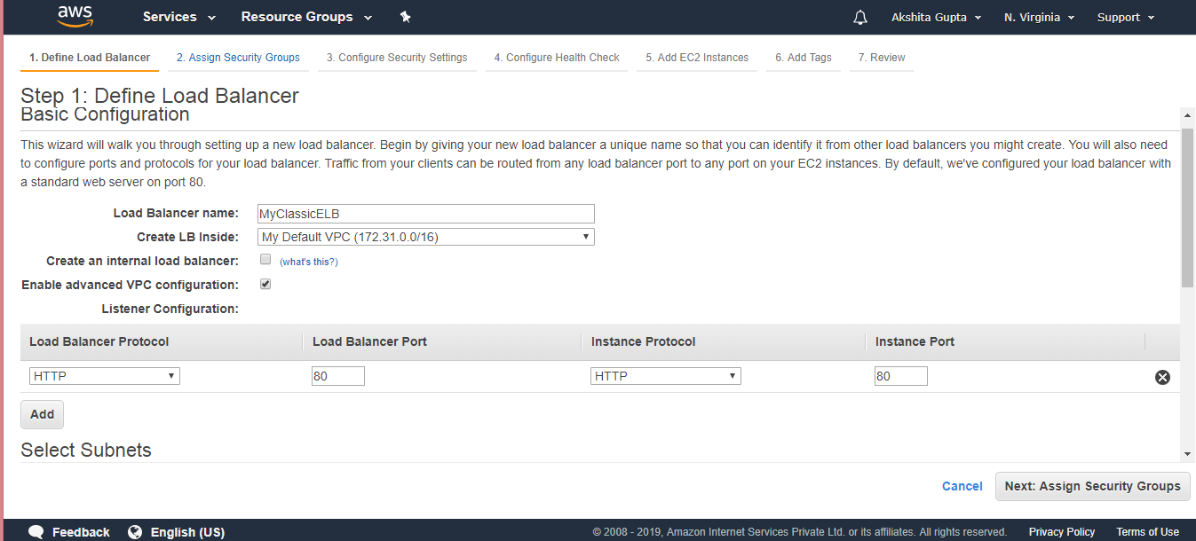 Creating Load Balancer