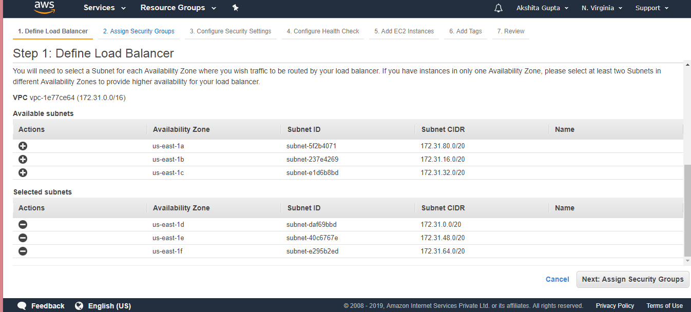 visual studio aws toolkit load balancer