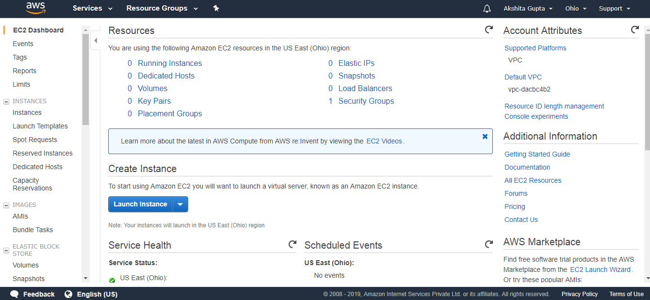 Creating an EC2 instance