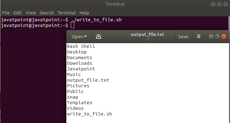 Bash Write File Javatpoint