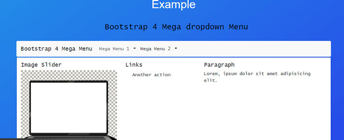 Bootstrap 4 Mega Dropdown Menu