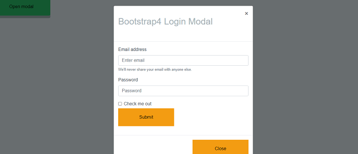 Bootstrap 4 Modal