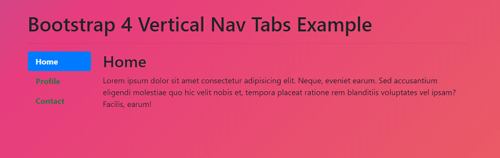 Bootstrap 4 Tabs