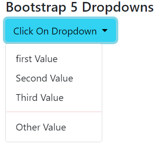 Bootstrap 5 Dropdowns