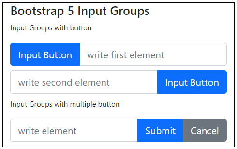 Bootstrap 5 Input Groups