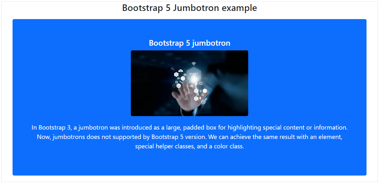 Bootstrap 5 jumbotron - javatpoint