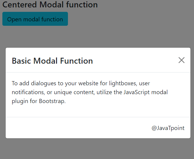 Bootstrap 5 Modal Function
