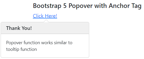Bootstrap 5 Popover function