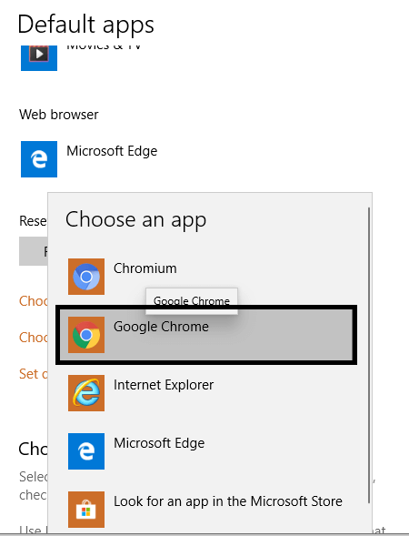 How to set Chrome as default browser