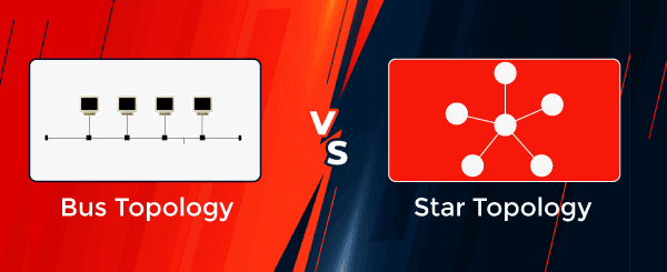 Difference between the Bus topology and Star topology