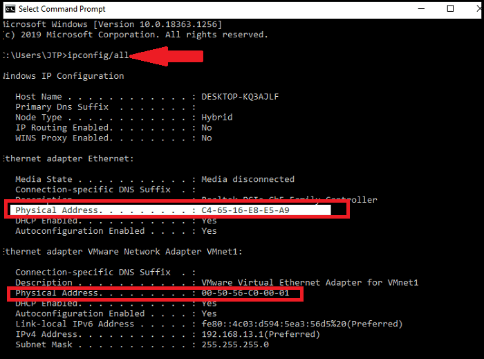 Find Network Mac Address Cmd Porcam