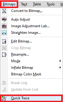 CorelDRAW: Tracing bitmaps