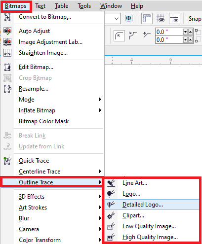 CorelDRAW Tracing bitmaps - javatpoint