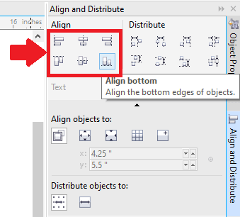 corel draw 5 align rectanges to line up edge to edge