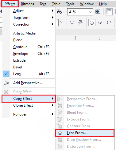 Objects with Lenses in CorelDraw