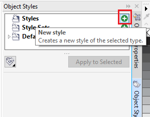 Style sets and styles in CorelDraw