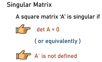 Singular matrix in Discrete mathematics