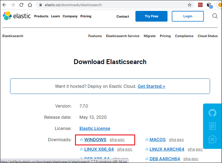 Download and install Elasticsearch