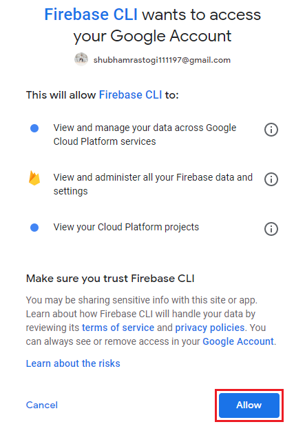 Firebase hosting