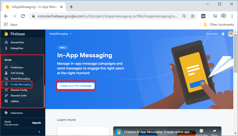 Firebase In-App Messaging Setup and Configuration