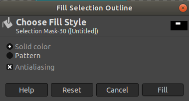 Krita's Fill tool: fill outlines and selections 