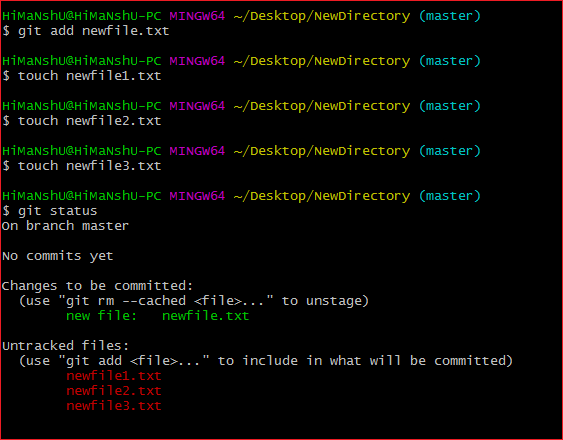 git status staged