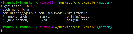 Git Fetch Example Github