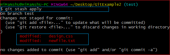 git stash commands