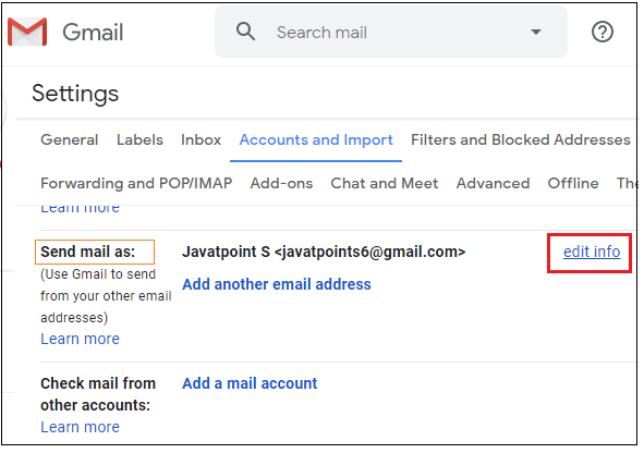 How to change Gmail name