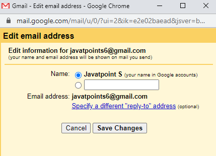 How to change Gmail name
