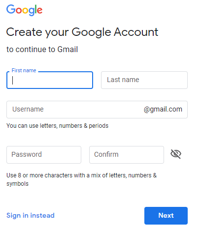 How To Create Gmail Account Javatpoint