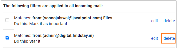 How to create rules in Gmail - javatpoint