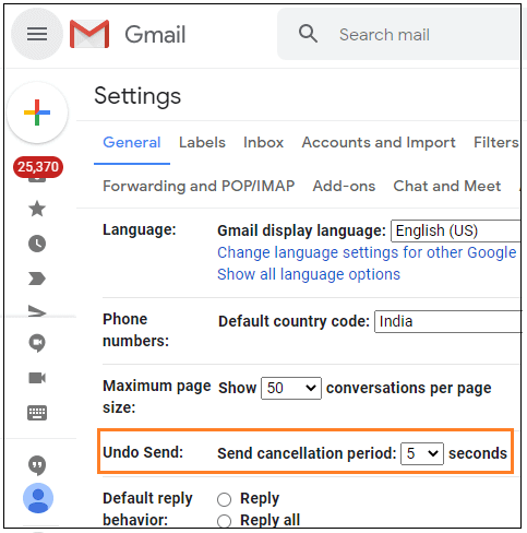 How to recall an email in Gmail