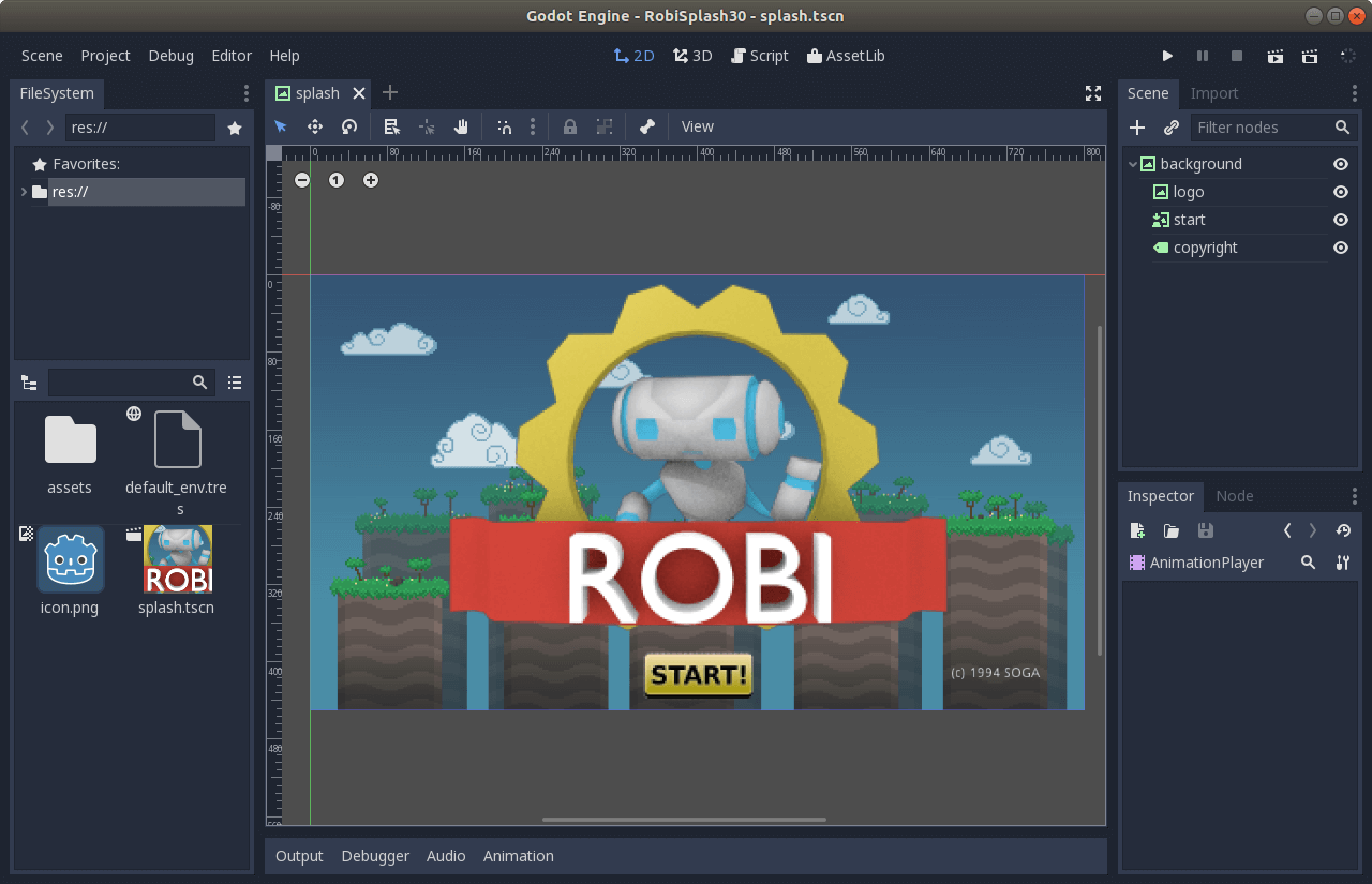 Splash screen in Godot