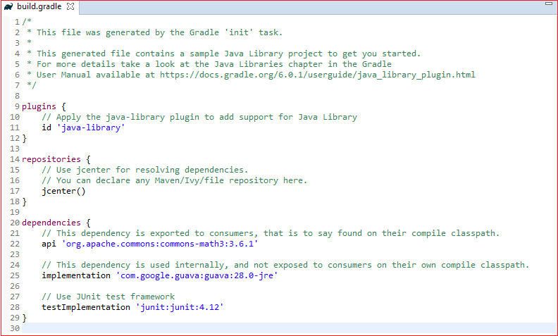 Java gradle dependencies