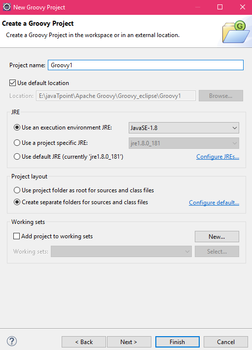 Create a project on eclipse