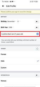How to change birthday on Facebook