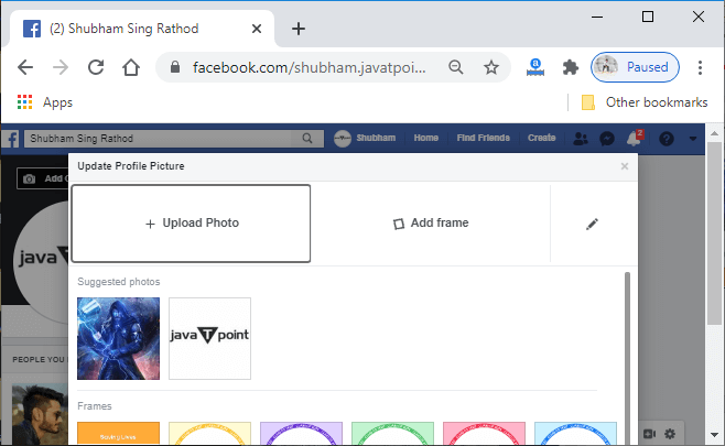 How to change profile on Facebook