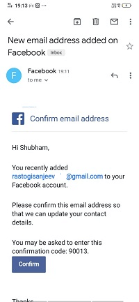 How to change the email on Facebook