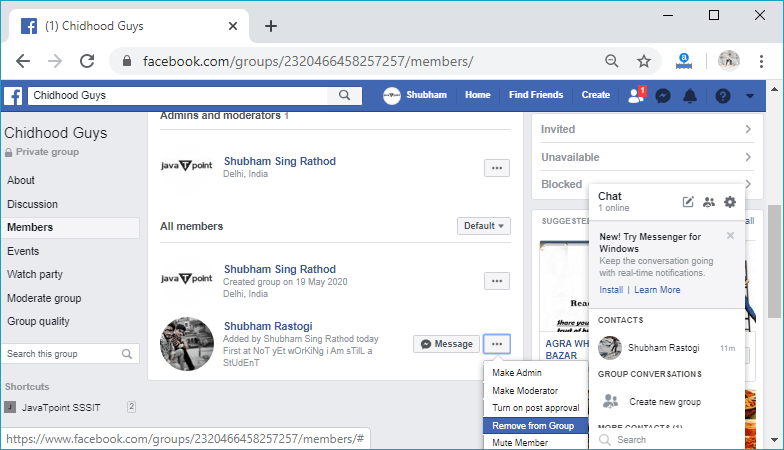 How to delete Facebook group